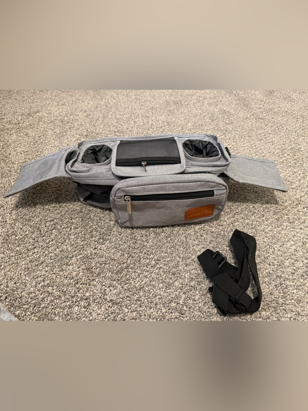 grey stroller organizer